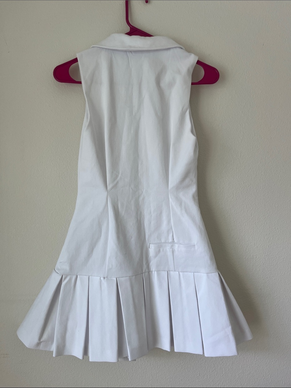 Zara White Sleeveless Pleated-Hem Dress NWT Size XS - Picture 3 of 3